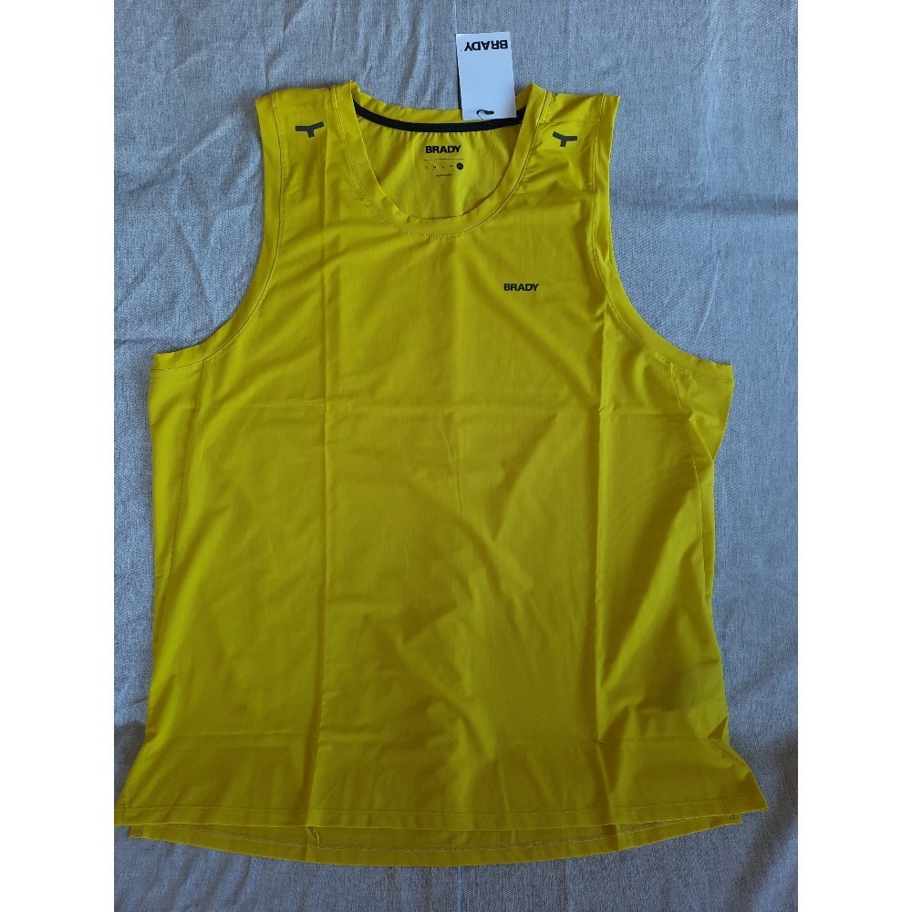 Brady Men's 2XL Performance Stretch Run Tank Tops Sulphur Round Neck Polyester